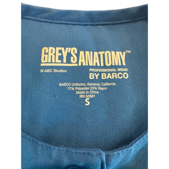 Grey’s Anatomy Blue Scrub Jacket Women’s Small Nursing Uniform Top - Picture 5 of 10